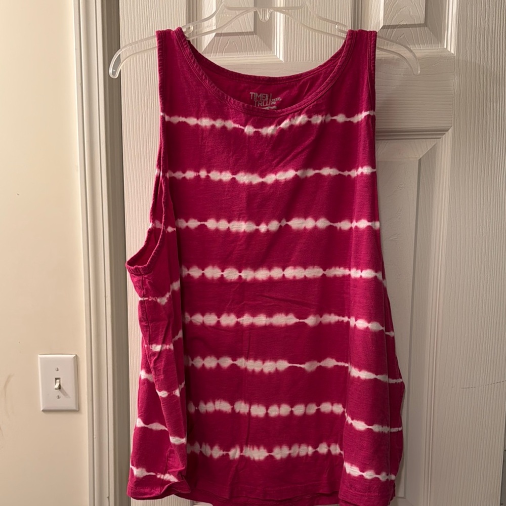 Time and Tru Pink Tie-Dye Tank Top